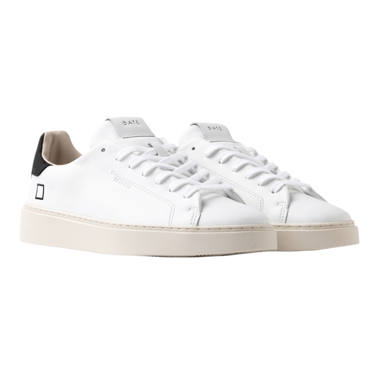 DATE Levante Calf White Black LV-CA-WB sneaker uomo in pelle bianca con talloncino nero 