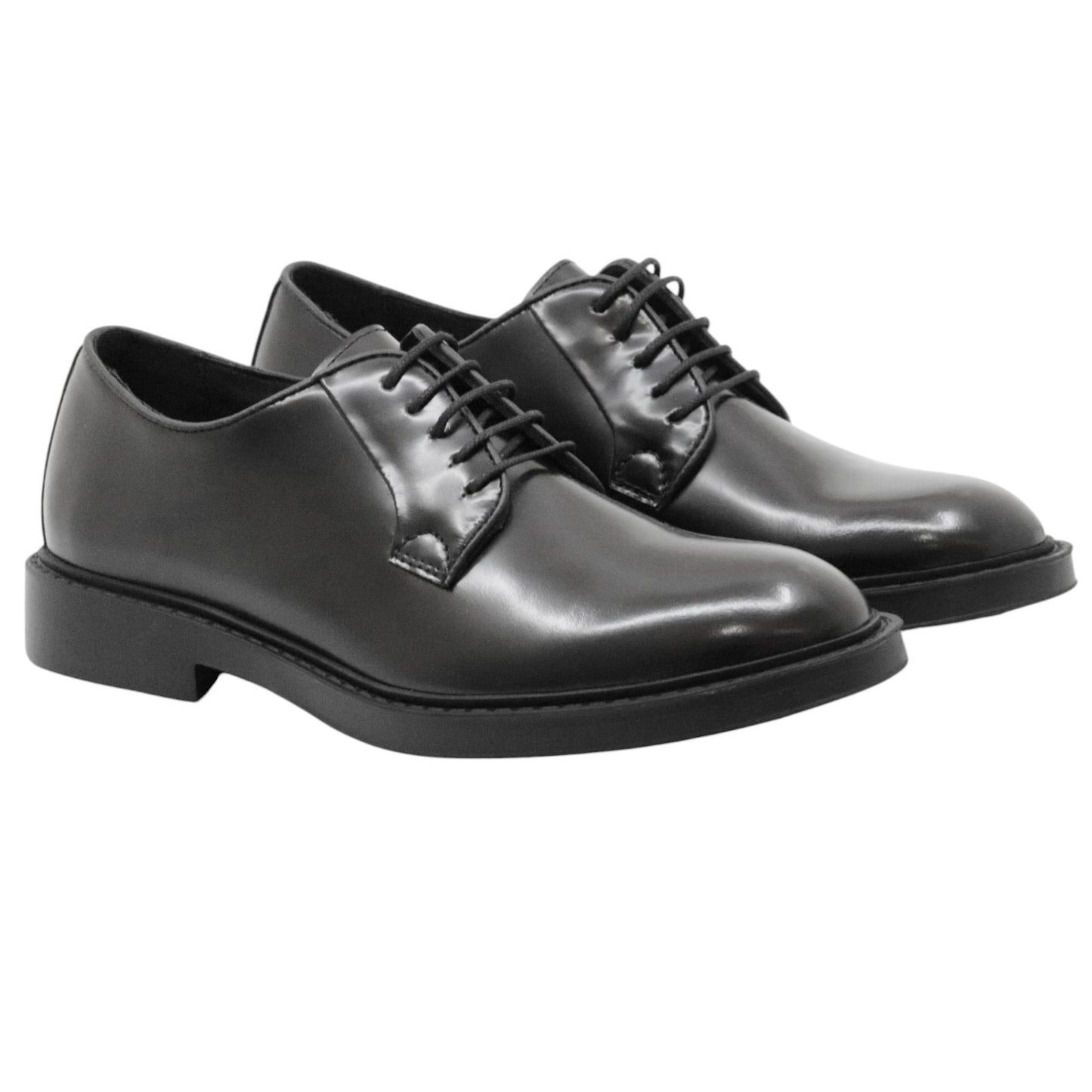 Antica Cuoieria 23050 scarpa derby uomo in pelle lucida nera 