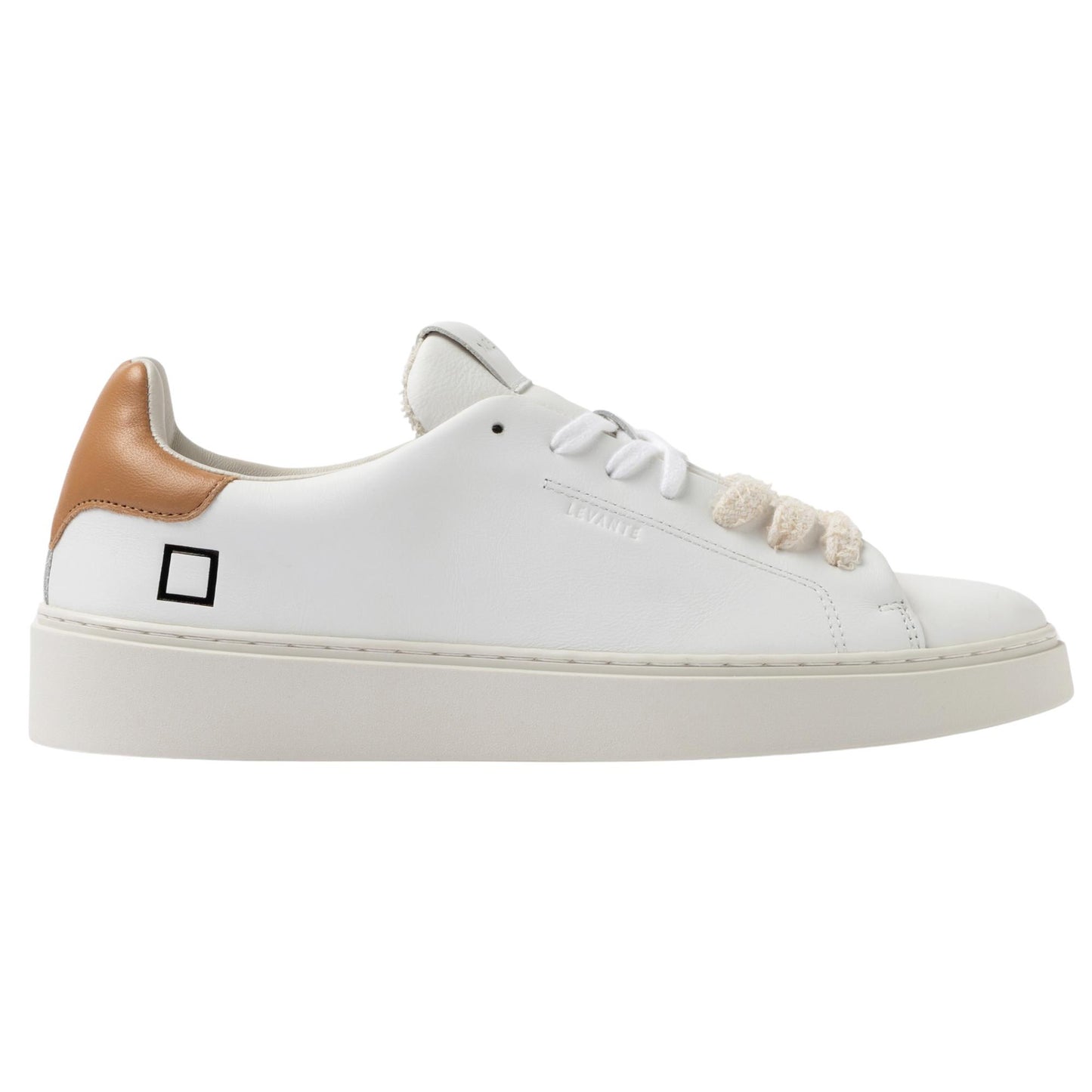D.A.T.E. Levante Calf LV-VA-WI sneaker uomo in pelle bianca con dettaglio cuoio 