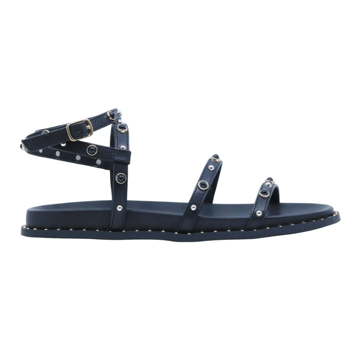 Steve Madden Stormie sandalo donna in similpelle nera con borchie 