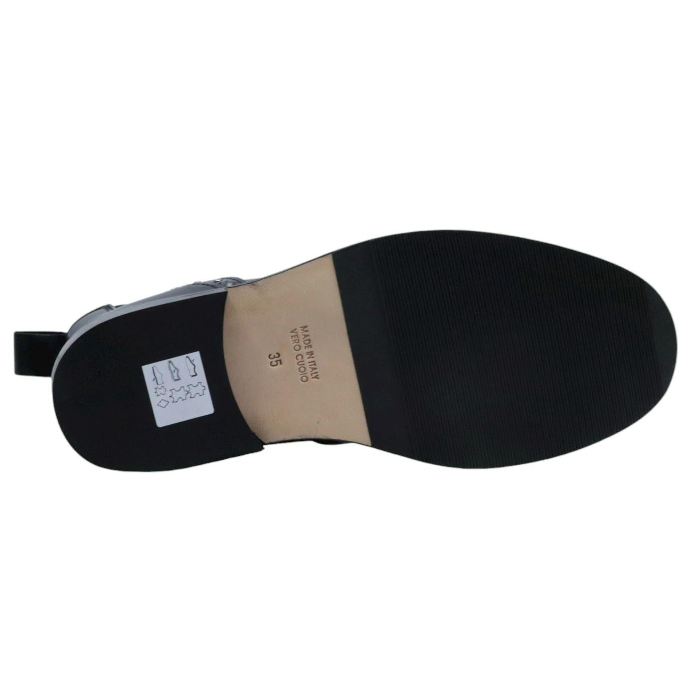 Chelsea Boot donna Anna F 9892 in pelle nera con borchiette 