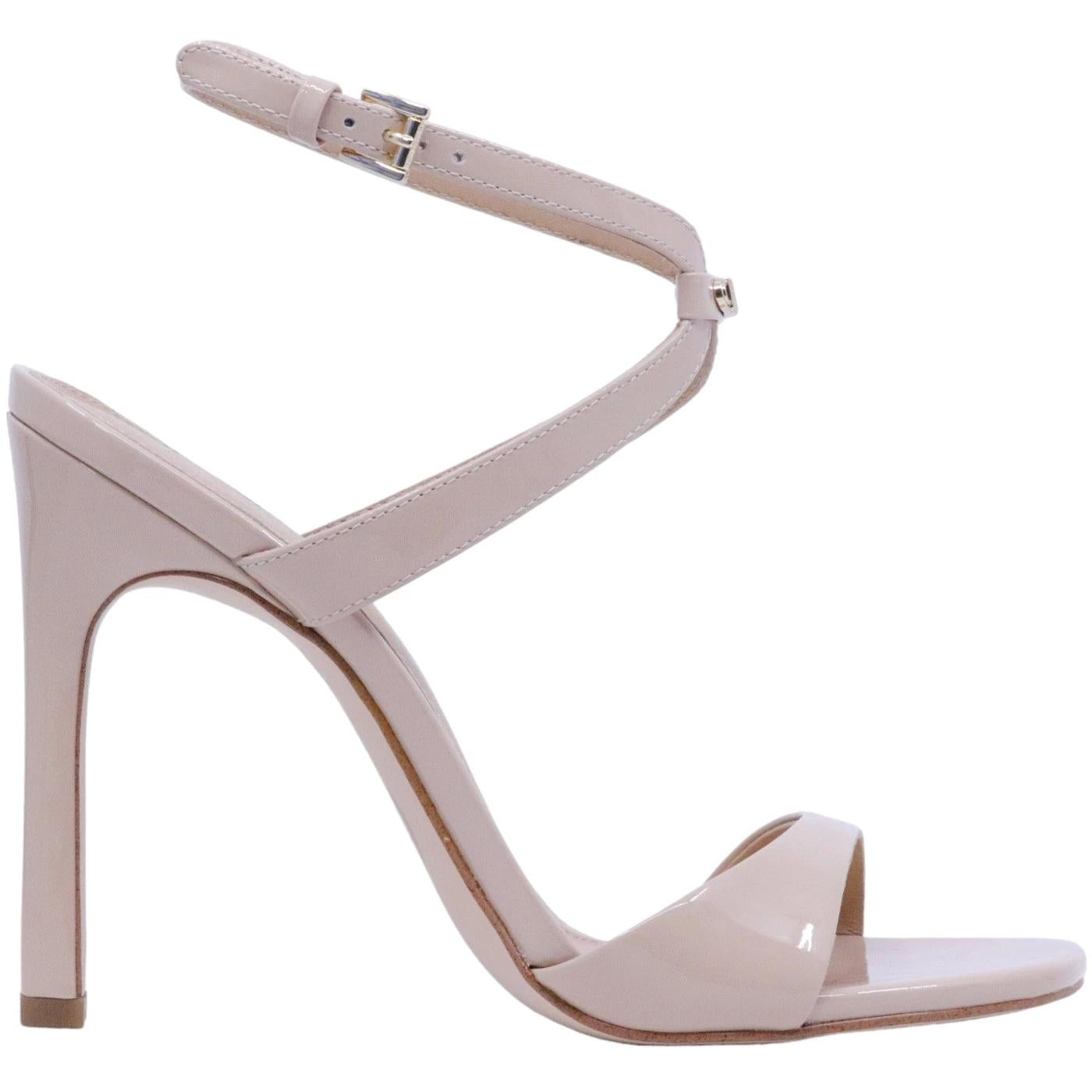 Sandalo con tacco Michael Kors Amara in pelle vernice nude 