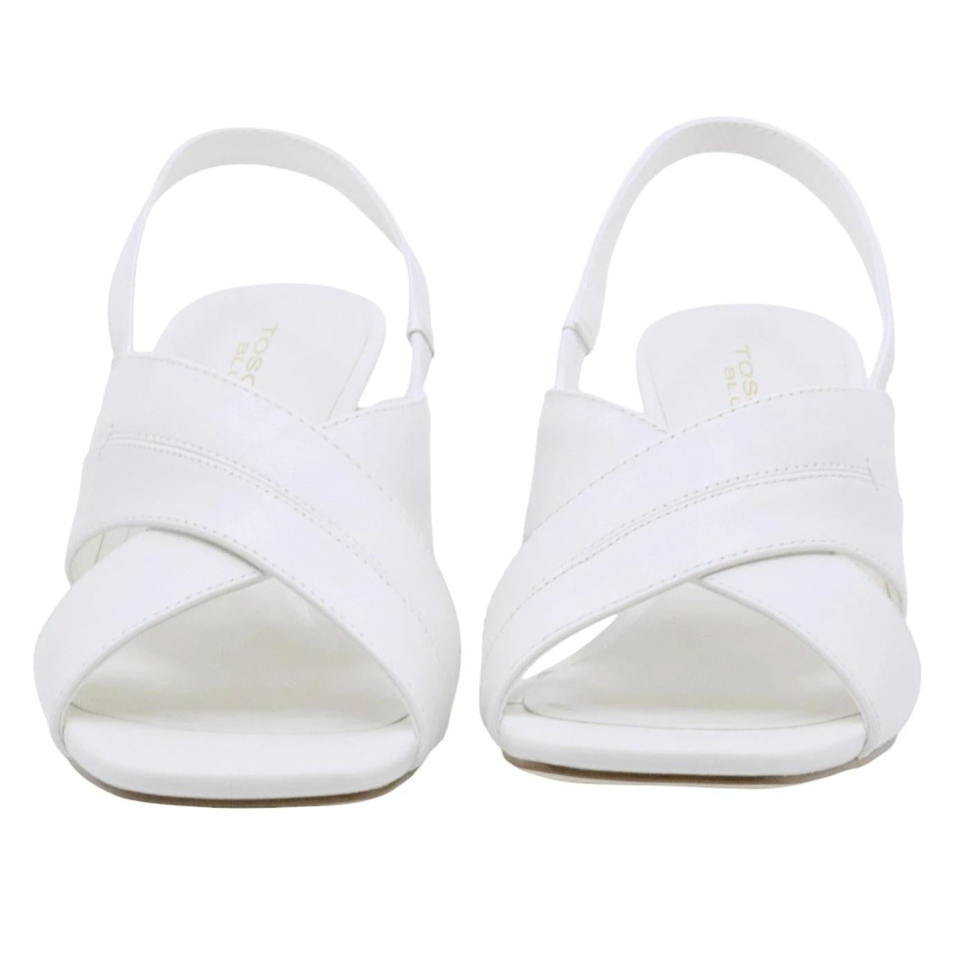 Sandalo con tacco Tosca Blu Ilaria in pelle latte 