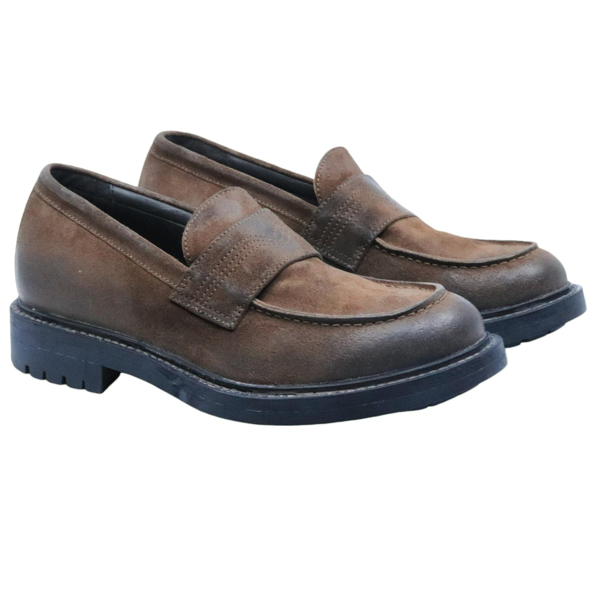 Mocassino uomo Moma 57406 in camoscio taupe marrone 