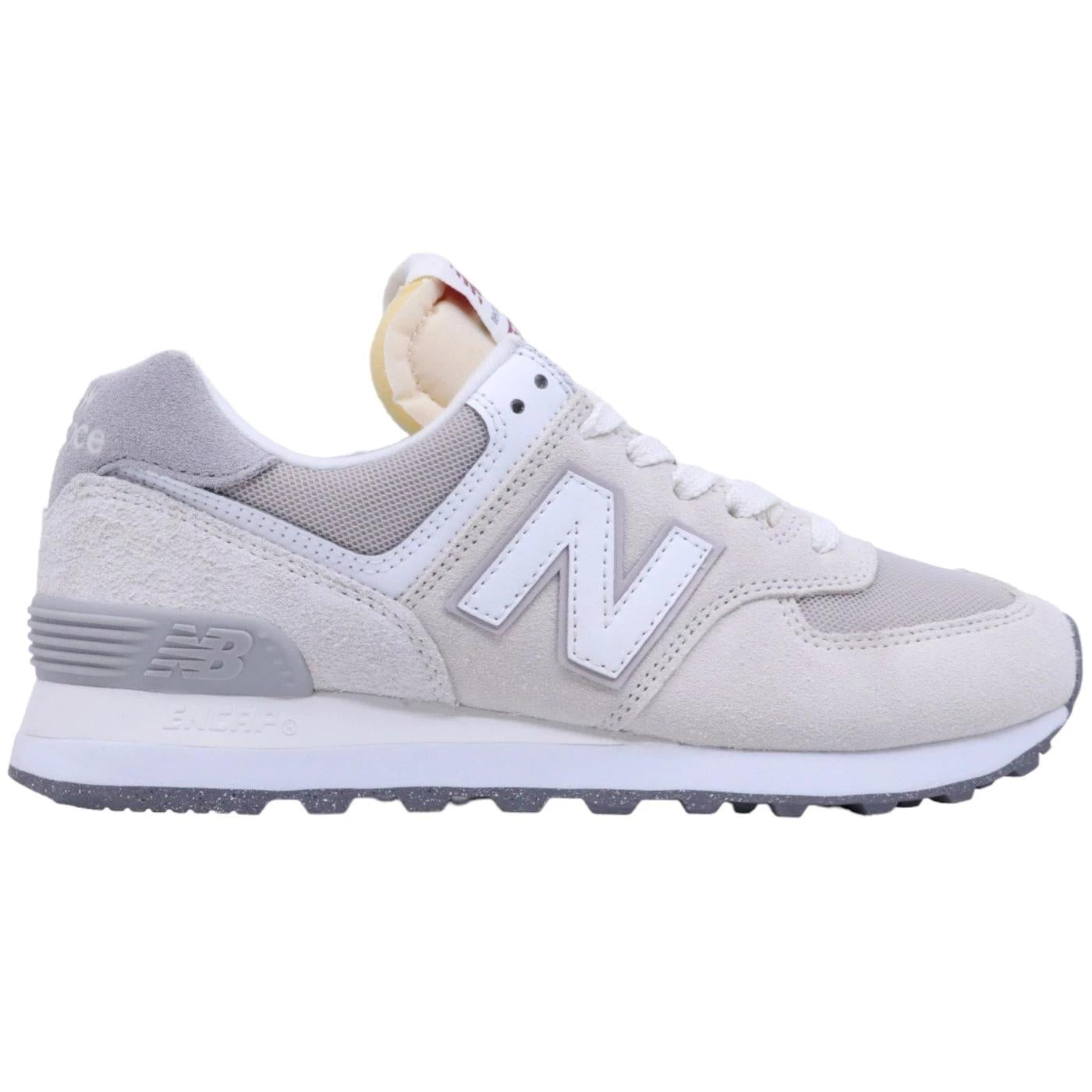 Sneaker donna New Balance 574 in tessuto e camoscio di colore grigio e beige 
