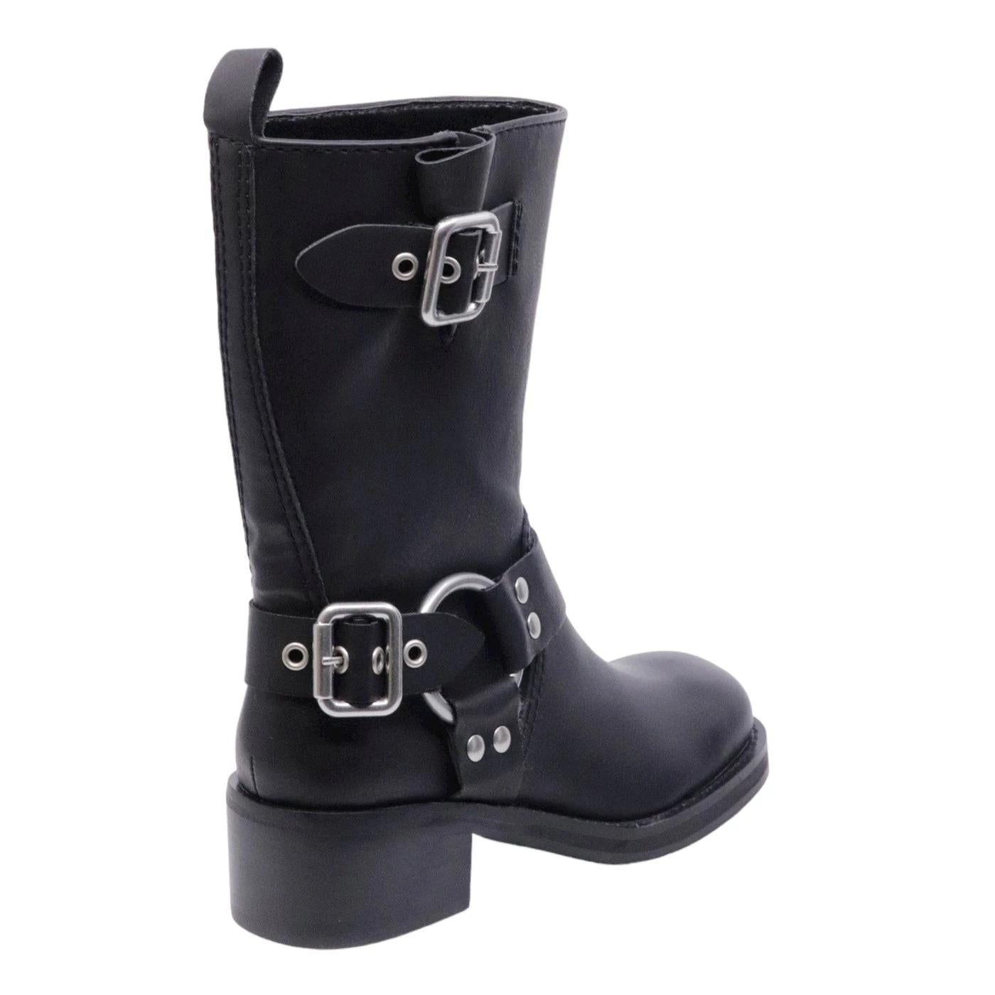 Steve Madden En-Route stivaletto donna in similpelle di coloe nero 