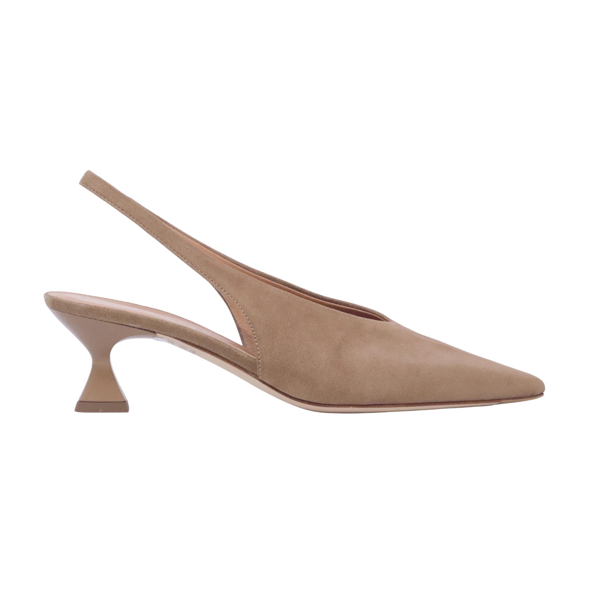 The Seller SS4004 slingback donna in camoscio chestnut 